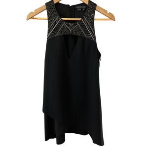 Sachin + Babi Delicately Beaded Cut Out Henna Flowy Tank‎ Size XS